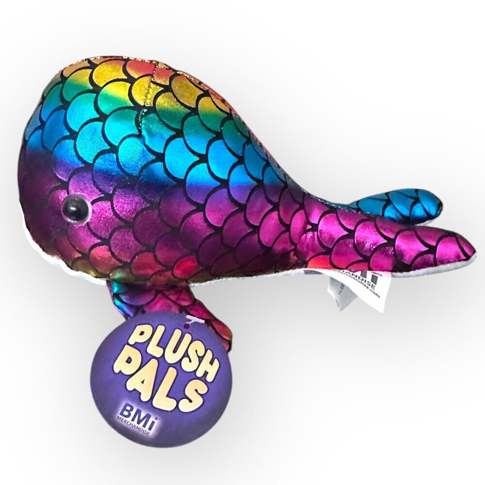 Rainbow Mermaid Whale Shimmer Plush Pals Stuffed Animal 9 Inch for Ages 3+